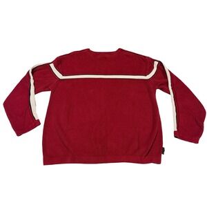 Y2K Transnine Vintage Red Ribbed‎ Knit Sweater Mens Large Racing Stripe Pullover